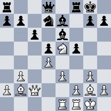 r2q1rk1/pp1nb1pp/2p1b3/3pNp2/3P4/1P2P1P1/PBQ2PBP/4RRK1 b - - 0 16